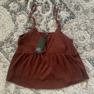 Brand New With Tags Brown Flowy Tank Top